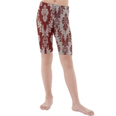 Chorley Weave Brown Kids  Mid Length Swim Shorts