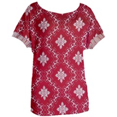 Chorley Weave Red Women s Oversized Tee by DeneWestUK