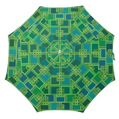 Green Abstract Geometric Straight Umbrellas