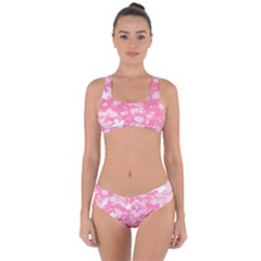 Plant Flowers Bird Spring Criss Cross Bikini Set by Sapixe