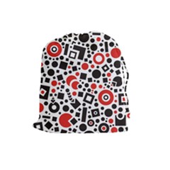Square Objects Future Modern Drawstring Pouch (large)