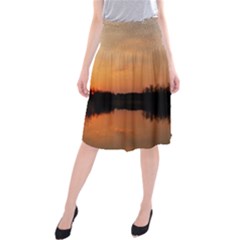 Sunset Nature Midi Beach Skirt by Sapixe