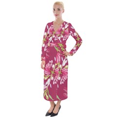 Motif Design Textile Design Velvet Maxi Wrap Dress