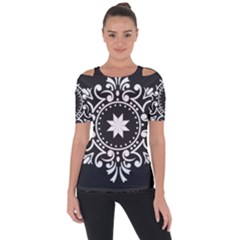 Table Pull Out Computer Graphics Shoulder Cut Out Short Sleeve Top by Sapixe