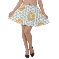 Stamping Pattern Fashion Background Velvet Skater Skirt