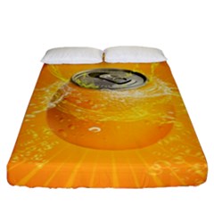 Orange Drink Splash Poster Fitted Sheet (california King Size) by Sapixe