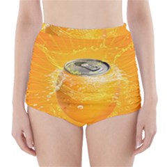 Orange Drink Splash Poster High-waisted Bikini Bottoms