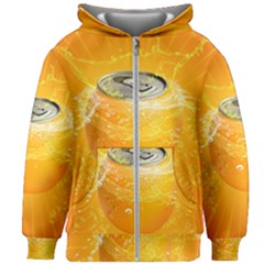 Orange Drink Splash Poster Kids Zipper Hoodie Without Drawstring by Sapixe