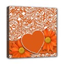 Flower Floral Heart Background Mini Canvas 8  x 8  (Stretched) View1