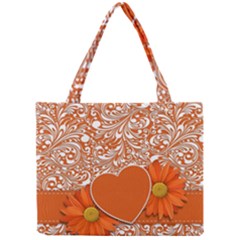 Flower Floral Heart Background Mini Tote Bag by Sapixe