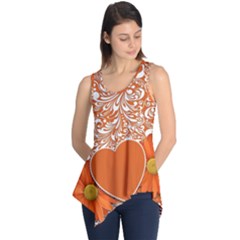 Flower Floral Heart Background Sleeveless Tunic by Sapixe