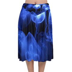 Jellyfish Sea Diving Sea Animal Velvet Flared Midi Skirt