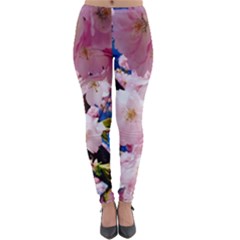 Flower Cherry Wood Tree Flowers Lightweight Velour Leggings by Sapixe