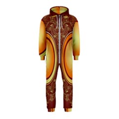 Badge Gilding Sun Red Oriental Hooded Jumpsuit (kids) by Sapixe