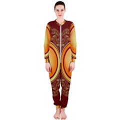 Badge Gilding Sun Red Oriental Onepiece Jumpsuit (ladies) 