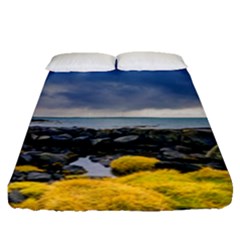 Iceland Nature Mountains Landscape Fitted Sheet (queen Size) by Sapixe