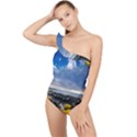 Iceland Nature Mountains Landscape Frilly One Shoulder Swimsuit View1