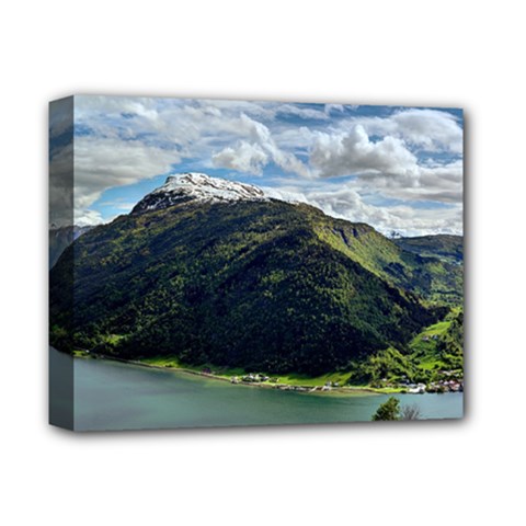 Panoramic Nature Mountain Water Deluxe Canvas 14  X 11  (stretched) by Sapixe