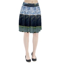 Panoramic Nature Mountain Water Pleated Skirt by Sapixe