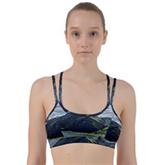 Panoramic Nature Mountain Water Line Them Up Sports Bra