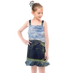 Panoramic Nature Mountain Water Kids  Overall Dress by Sapixe