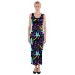 Memphis Style 1 Fitted Maxi Dress by JadehawksAnD