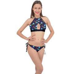 Memphis Style 1 Cross Front Halter Bikini Set by JadehawksAnD