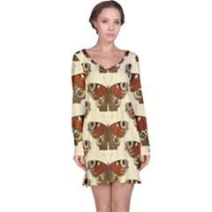 Butterfly Butterflies Insects Long Sleeve Nightdress