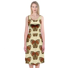 Butterfly Butterflies Insects Midi Sleeveless Dress