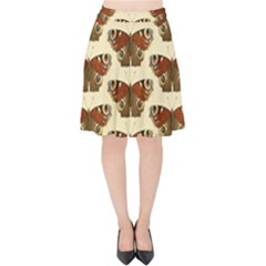 Butterfly Butterflies Insects Velvet High Waist Skirt