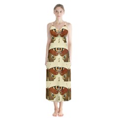 Butterfly Butterflies Insects Button Up Chiffon Maxi Dress