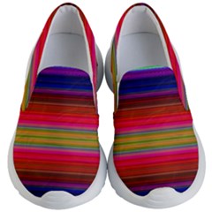 Fiesta Stripe Colorful Neon Background Kid s Lightweight Slip Ons