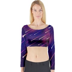 Meteor Shower 1 Long Sleeve Crop Top by JadehawksAnD