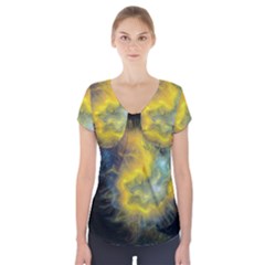 Shamanic Journeys 53 Short Sleeve Front Detail Top by HoundB