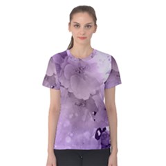 Wonderful Flowers In Soft Violet Colors Women s Cotton Tee