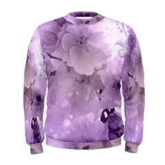 Wonderful Flowers In Soft Violet Colors Men s Sweatshirt