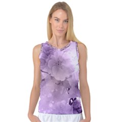 Wonderful Flowers In Soft Violet Colors Women s Basketball Tank Top