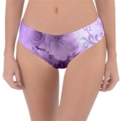 Wonderful Flowers In Soft Violet Colors Reversible Classic Bikini Bottoms