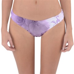 Wonderful Flowers In Soft Violet Colors Reversible Hipster Bikini Bottoms