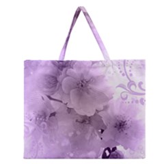 Wonderful Flowers In Soft Violet Colors Zipper Large Tote Bag