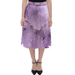 Wonderful Flowers In Soft Violet Colors Classic Midi Skirt