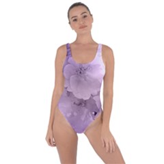 Wonderful Flowers In Soft Violet Colors Bring Sexy Back Swimsuit