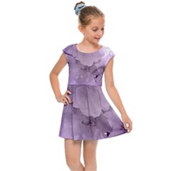Wonderful Flowers In Soft Violet Colors Kids Cap Sleeve Dress