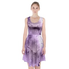 Wonderful Flowers In Soft Violet Colors Racerback Midi Dress