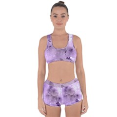 Wonderful Flowers In Soft Violet Colors Racerback Boyleg Bikini Set