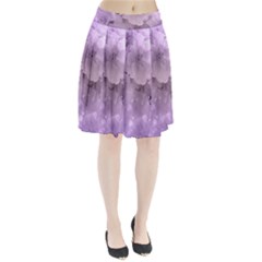 Wonderful Flowers In Soft Violet Colors Pleated Skirt