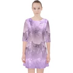 Wonderful Flowers In Soft Violet Colors Pocket Dress