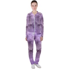 Wonderful Flowers In Soft Violet Colors Casual Jacket and Pants Set
