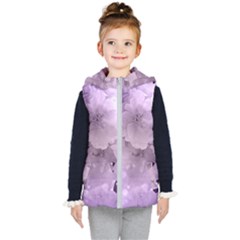 Wonderful Flowers In Soft Violet Colors Kid s Hooded Puffer Vest