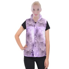 Wonderful Flowers In Soft Violet Colors Women s Button Up Vest